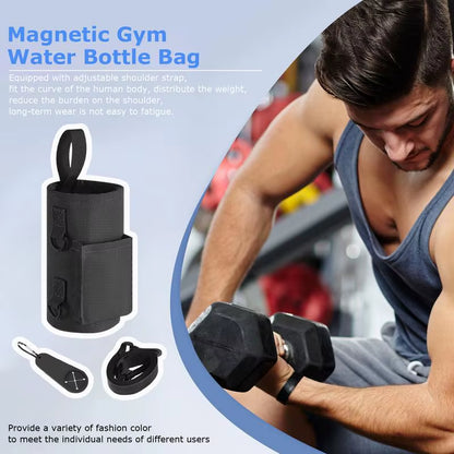 Magnetic Gym Water Bottle Bag Non Slip Magnetic Gym Sling Bag Portable Magnetic Water Bottle Carrier Holder for Gym Accessories
